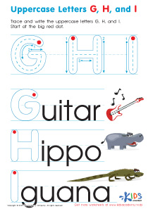 Lowercase Letters g h i Worksheet: Tracing Sheet for Kids